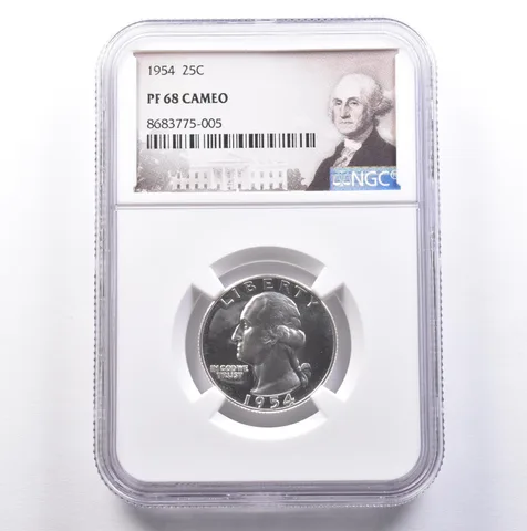 1954 Washington Quarter PF68 CAMEO NGC *9145