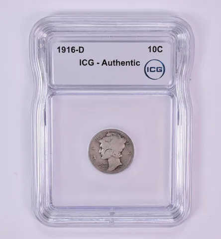 1916-D Mercury Dime Authentic ICG a1798