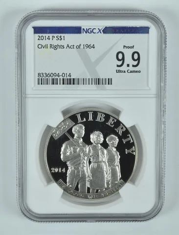 2014-P Civil Rights Act Commemorative Silver Dollar Proof 9.9 UCAM NGC X NGCX