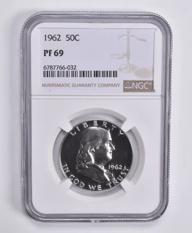 1962 Franklin Half Dollar 50c PF69 NGC Brown Lbl