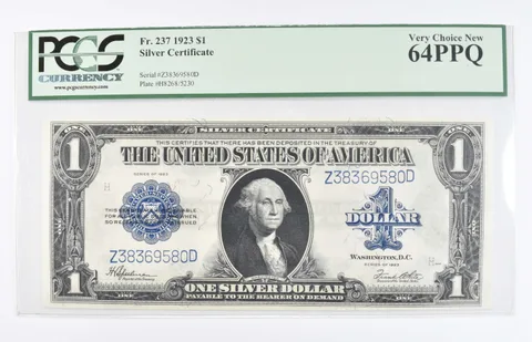 1923 $1 US Silver Certificate FR#237 Graded PCGS 64 PPQ Very Choice New *8075