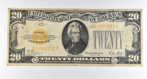 1928 $20 Gold Certificate Yellow Seal *8240