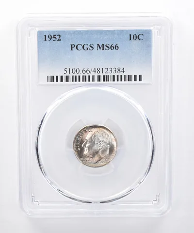 1952 Roosevelt Dime MS66 PCGS Beautiful Tone *8343