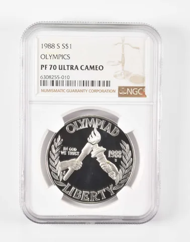 1988-S Olympic Torches Commemorative $1 PF70 NGC Brown Label