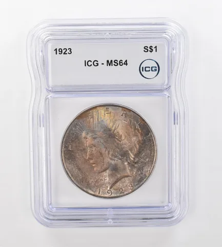 1923 Peace Silver Dollar MS64 ICG Beautiful Tone *0972