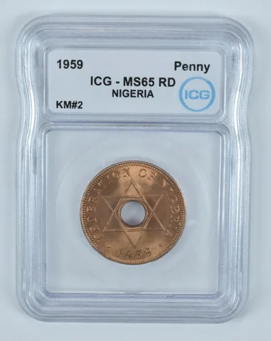 1959 Nigeria Penny KM#2 MS65 RD ICG *9458