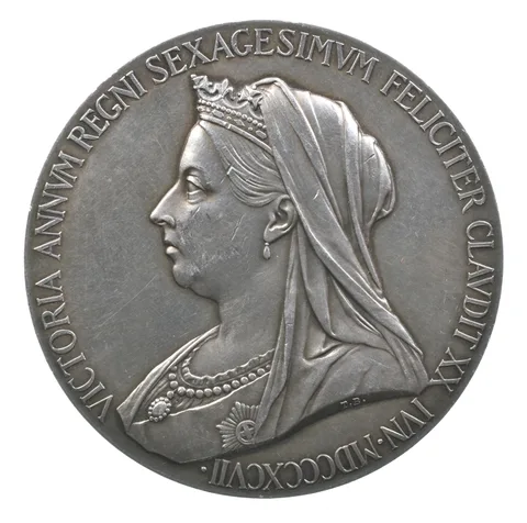 GREAT BRITAIN 1897 Victoria Diamond Jubilee Silver Medal 55mm *2967