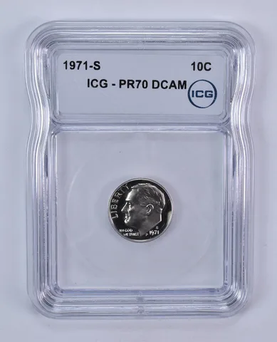 1971-S Roosevelt Dime PR70 DCAM ICG