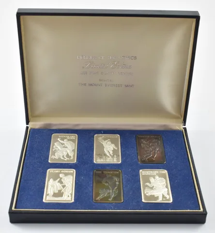 Lot (6) 1 Troy Ounce Silver Bars Heroes Of The Comics Mount Everest Mint *4161