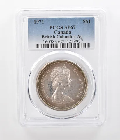 1971 Canada 1 Dollar Silver British Columbia SP67 PCGS Beautiful Tone *1222