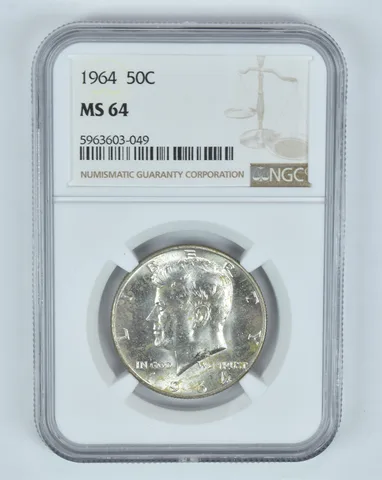 MS64 1964 Kennedy Half Dollar - Graded NGC Toned! *8816