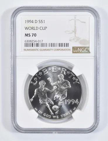 1994-D World Cup Soccer Commemorative Silver Dollar MS70 NGC
