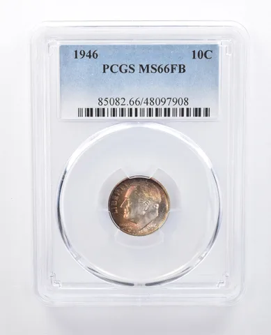 1946 Roosevelt Dime MS66 FB PCGS Beautiful Tone *8038