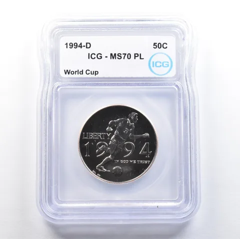 1994-D World Cup Soccer Commemorative Half Dollar MS70 PL ICG