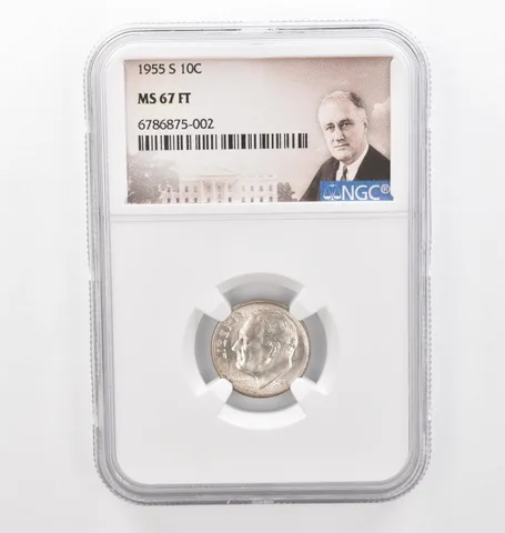 1955-S Roosevelt Dime MS67 FT NGC Beautiful Tone *2190