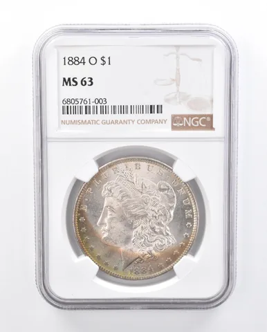 1884-O Morgan Silver Dollar MS63 NGC Peripheral Tone *4677
