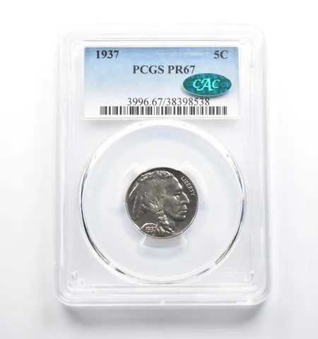 PR67 1937 Indian Head Buffalo Nickel CAC PCGS a4710