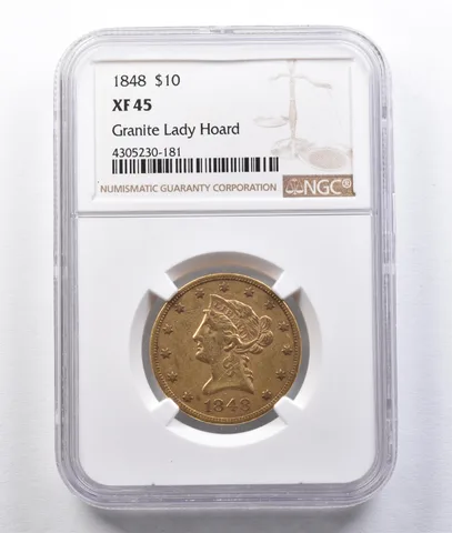 1848 $10 Liberty Head Gold Eagle Granite Lady Hoard XF45 NGC *2930