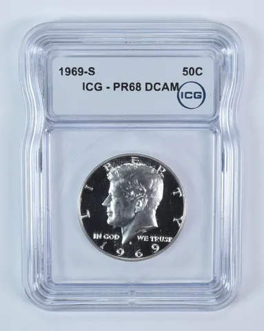 1969-S Kennedy Half Dollar PR68 DCAM ICG