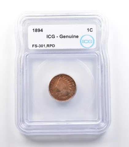 1894/94 Indian Head Cent Mint Error FS-301 RPD Genuine ICG *2341