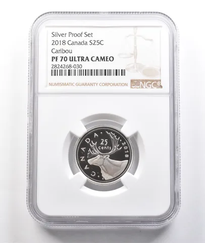 2018 Canada 25 Cents Silver Caribou Silver Proof Set PF70 UCAM NGC *3778