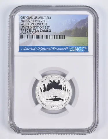2013-S Silver PF70 ANT White Mountain Quarter Limited Edition NGC