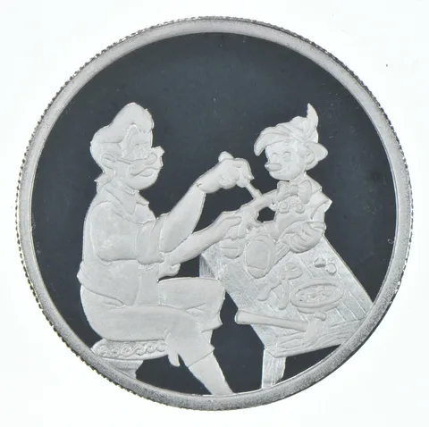 1 Troy Ounce Silver Art Round Disney's Pinocchio Wish Upon A Star