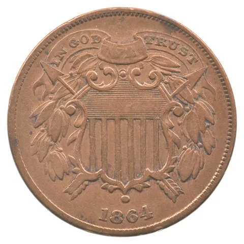 1864 Two Cent Piece Small Motto *7350