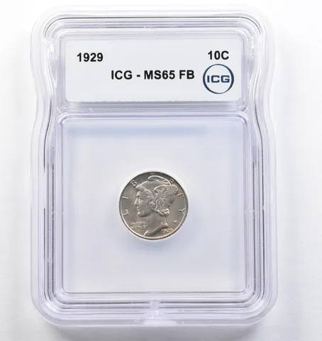1929 Mercury Dime MS65 FB ICG *0717