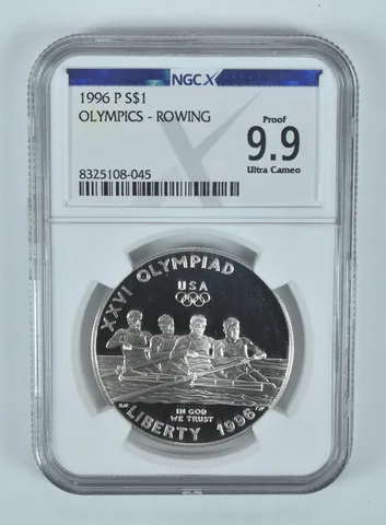1996-P Olympic Rowing Commemorative Silver Dollar Proof 9.9 UCAM NGC X NGCX