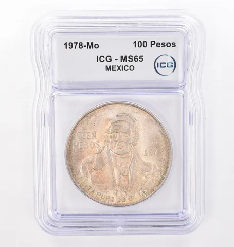 1978 Mo Mexico 100 Pesos Silver MS65 ICG Beautiful Tone *4294