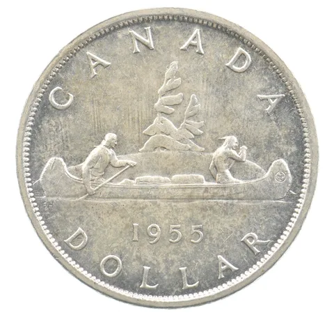 1955 Canada 1 Dollar Silver Voyageurs *4057