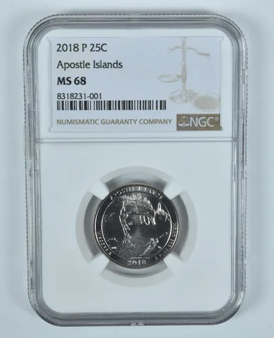 2018-P Washington Quarter Apostle Islands ATB MS68 NGC