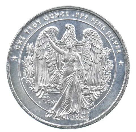 VINTAGE Art Bar/Round US Strategic Stockpile 1 Oz. .999 Silver 1 T Oz *216