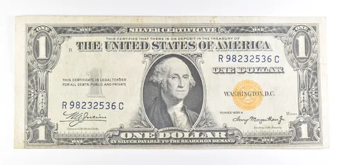 1935 A $1 Silver Certificate North Africa Yellow Seal Fr#2309 WWII *9363