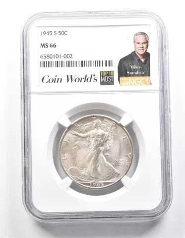1945-S Walking Liberty Half Dollar Miles Standish MS66 NGC a1417