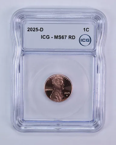 2025-D Lincoln Shield Cent MS67 RD ICG