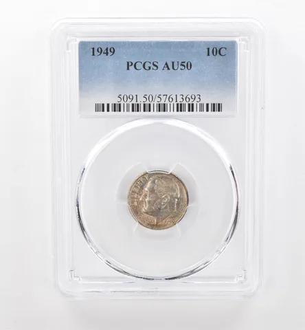 1949 Roosevelt Dime AU50 PCGS Beautiful Tone *1889