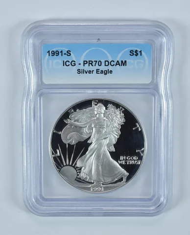 1991-S American Silver Eagle PR70 DCAM ICG