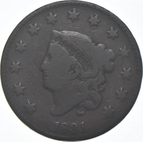 1831 Matron Head Large Cent - Large Letters a7887