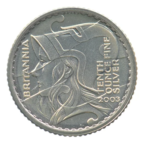 2003 Great Britain 20 Pence Silver Britannia 1/10 Oz PROOF *6387