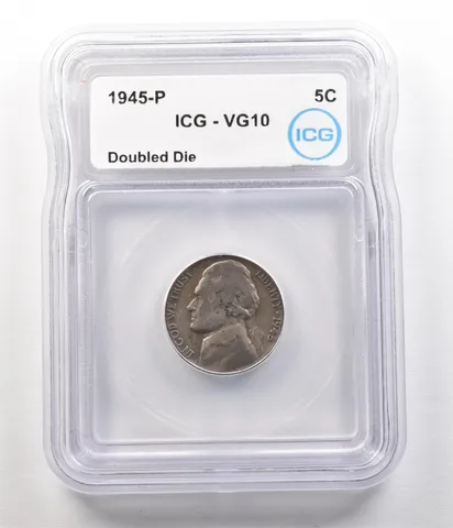 1945-P Jefferson Nickel Doubled Die VG10 ICG a4919