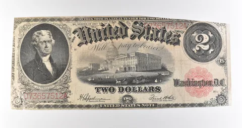 1917 $2 Legal Tender Red Seal Large Note Fr#60 *4686