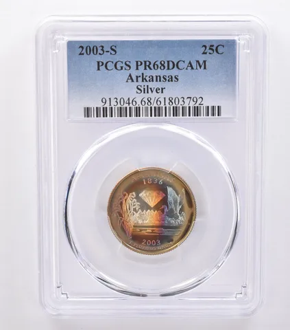2003-S Washington State Quarter Arkansas SIlver PR68 DCAM PCGS Nice Tone *8768