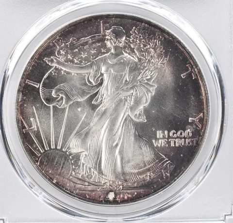 1990 American Silver Eagle MS69 PCGS Beautiful Tone *1129