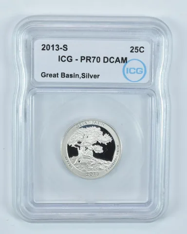 2013-S Washington Quarter Silver Great Basin ATB PR70 DCAM ICG