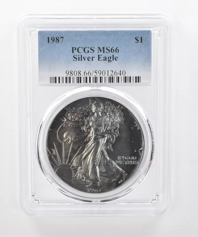 1987 American Silver Eagle MS66 PCGS Beautiful Tone *1522
