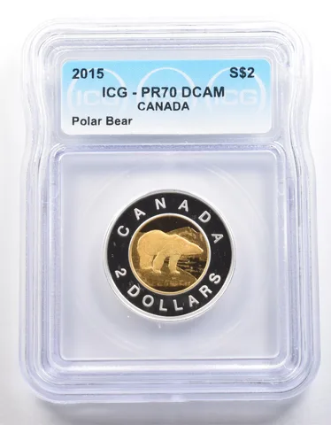 2015 Canada 2 Dollars Silver Polar Bear PR70 DCAM ICG *4016