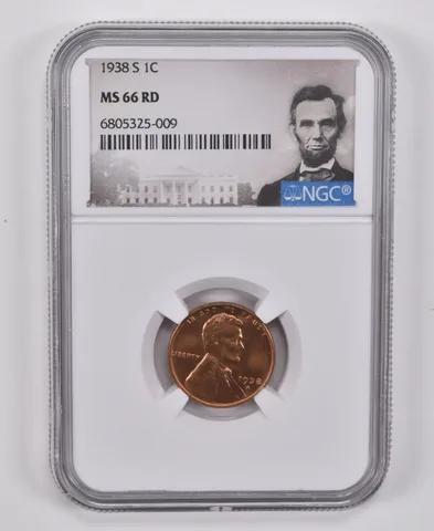 1938-S Lincoln Wheat Cent MS66 RD NGC Special Label
