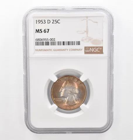 1953-D Washington Quarter MS67 NGC Beautiful Tone *2242